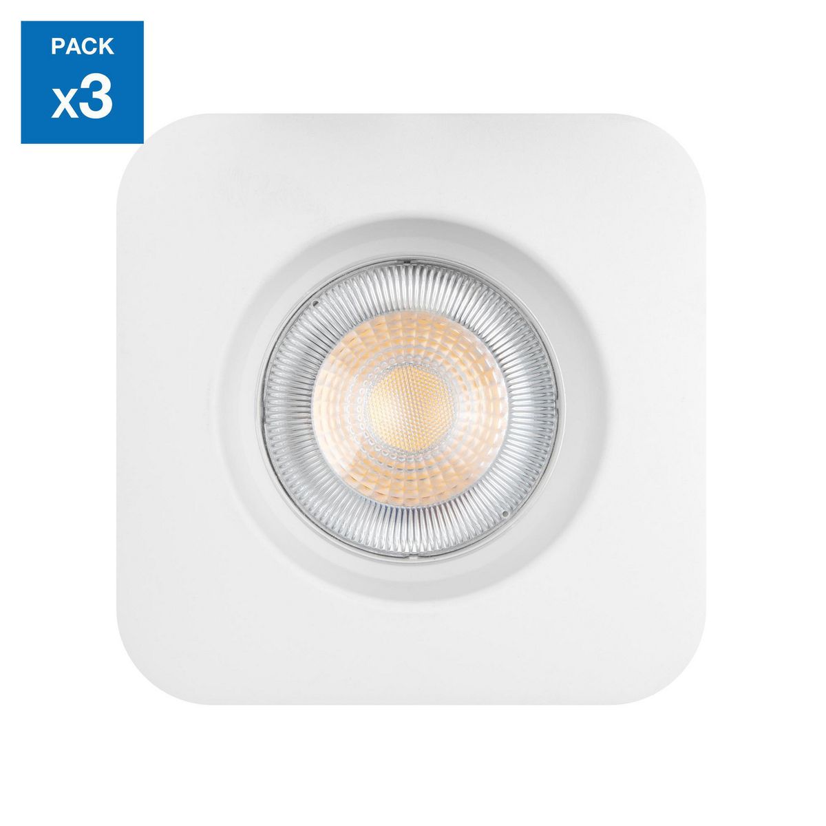 DAIRU - Pack x3 Spot LED Empotrado Cuadrado 5W Luz Fría
