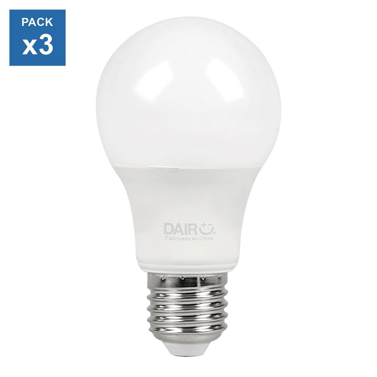 DAIRU - Pack x3 Focos LED A60 E27 12W Luz Fría