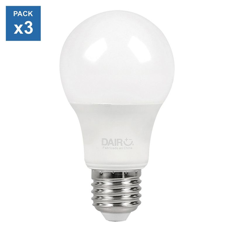 DAIRU - Pack x3 Focos LED A60 E27 12W Luz Fría