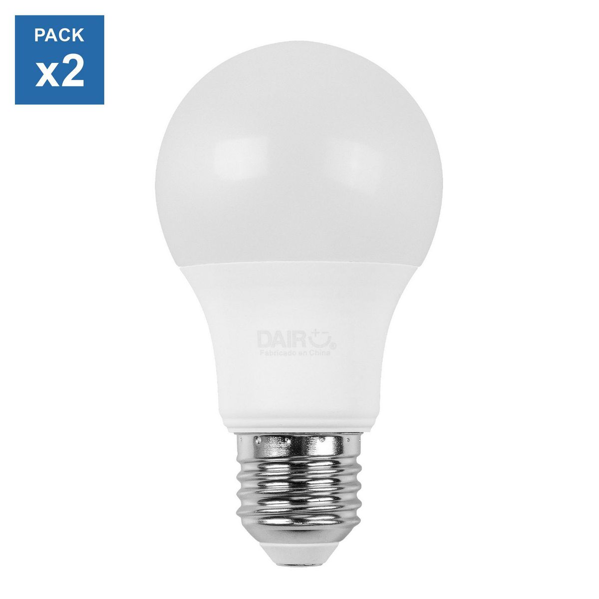 DAIRU - Pack x2 Focos LED A60 E27 7.5W Luz Fría