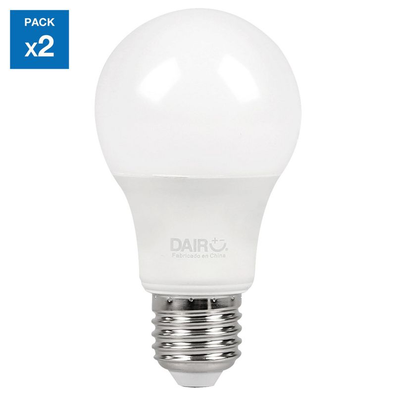 DAIRU - Pack x2 Focos LED A60 E27 12W Luz Cálida