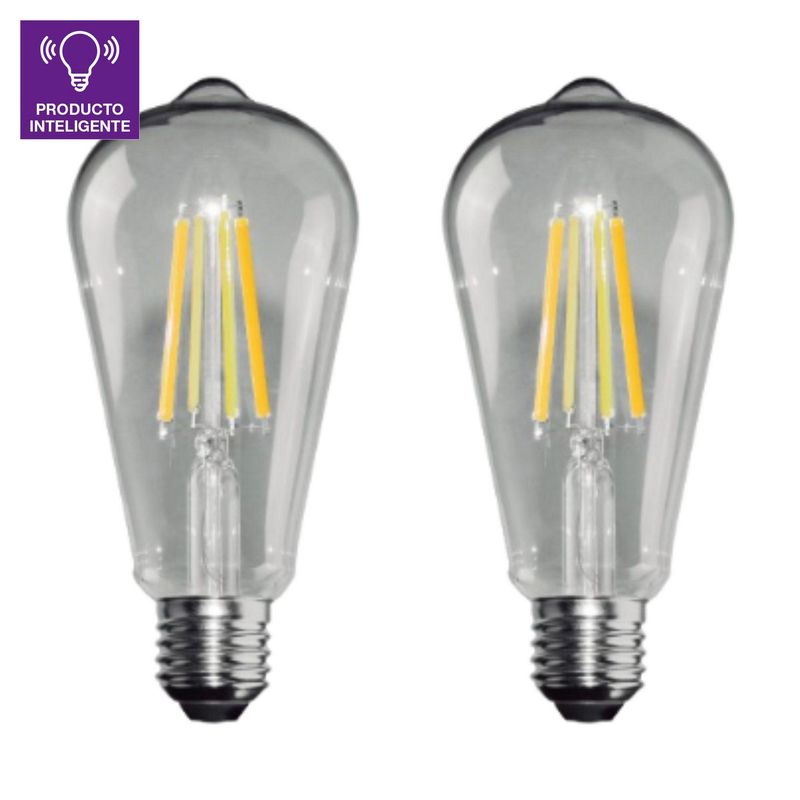 DAIRU - Pack x2 Focos LED Wi-Fi A60 7W E27