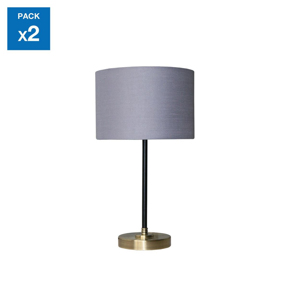 JUST HOME COLLECTION - Set x2 Lámparas de Mesa Gris