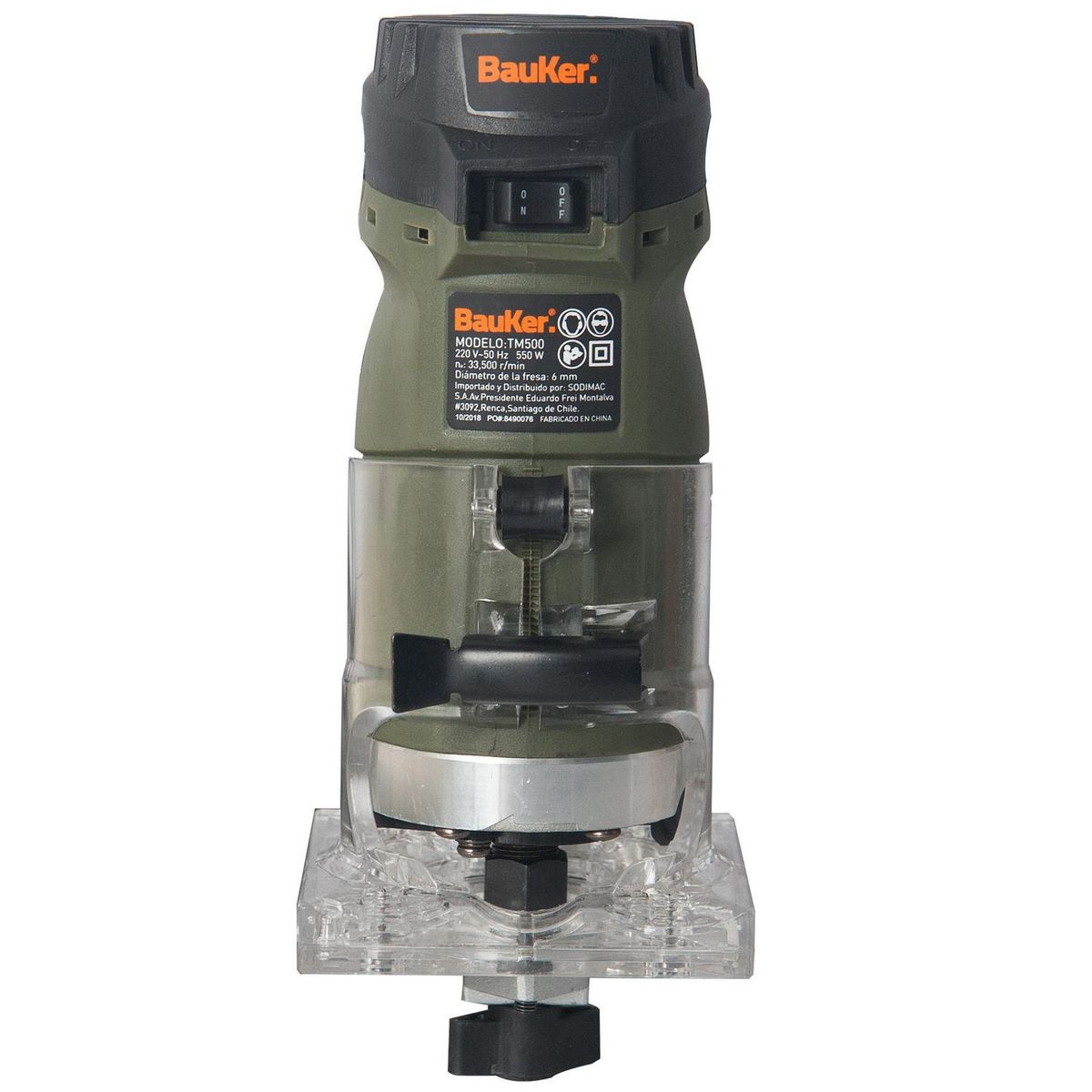 BAUKER - Fresadora Eléctrica 550W TM500-K1 + 6 Fresas Bauker