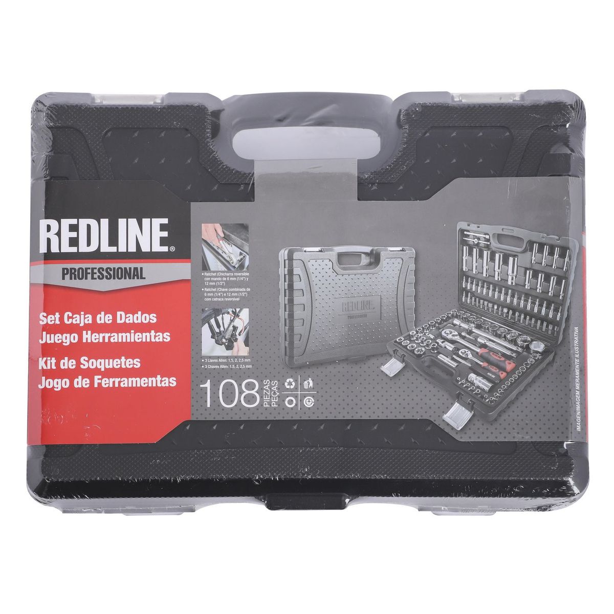 REDLINE - Set de Heramientas Mecánicas Redline 180 Piezas