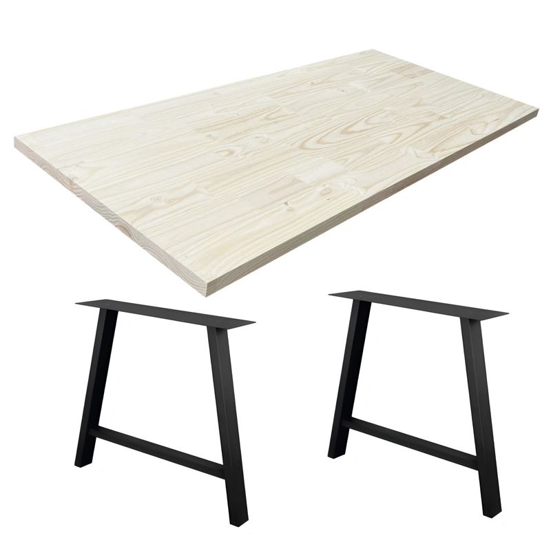  - Kit de 2 Patas para Mesa Acero 890X150X705mm + Tablero Pino FJ 40x800x1800mm