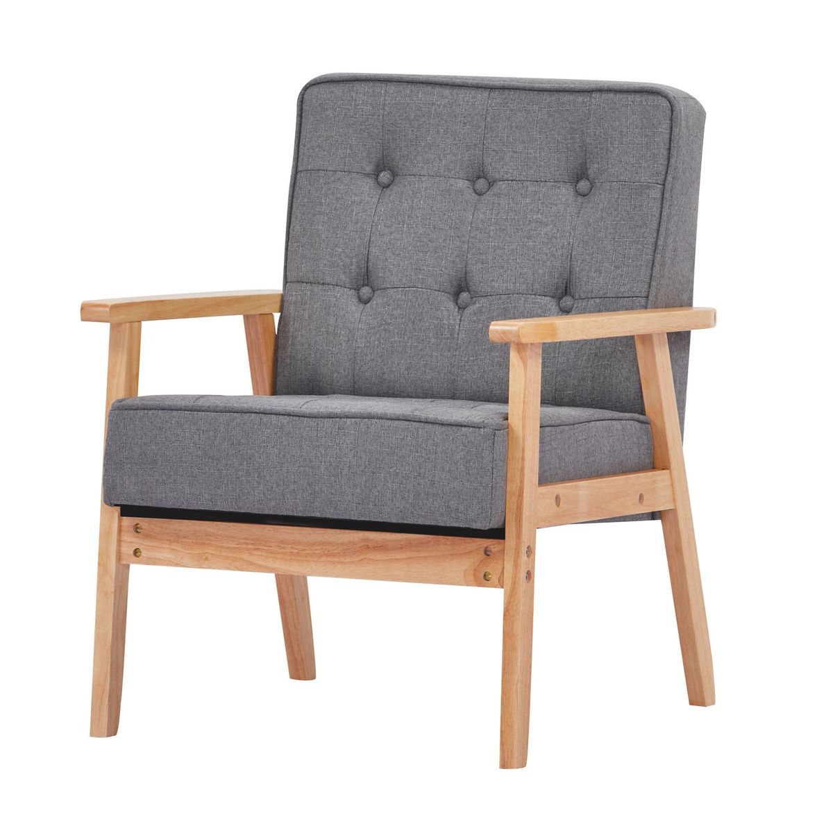 JUST HOME COLLECTION - Sofá 1 Cuerpo Hugo Gris Oscuro