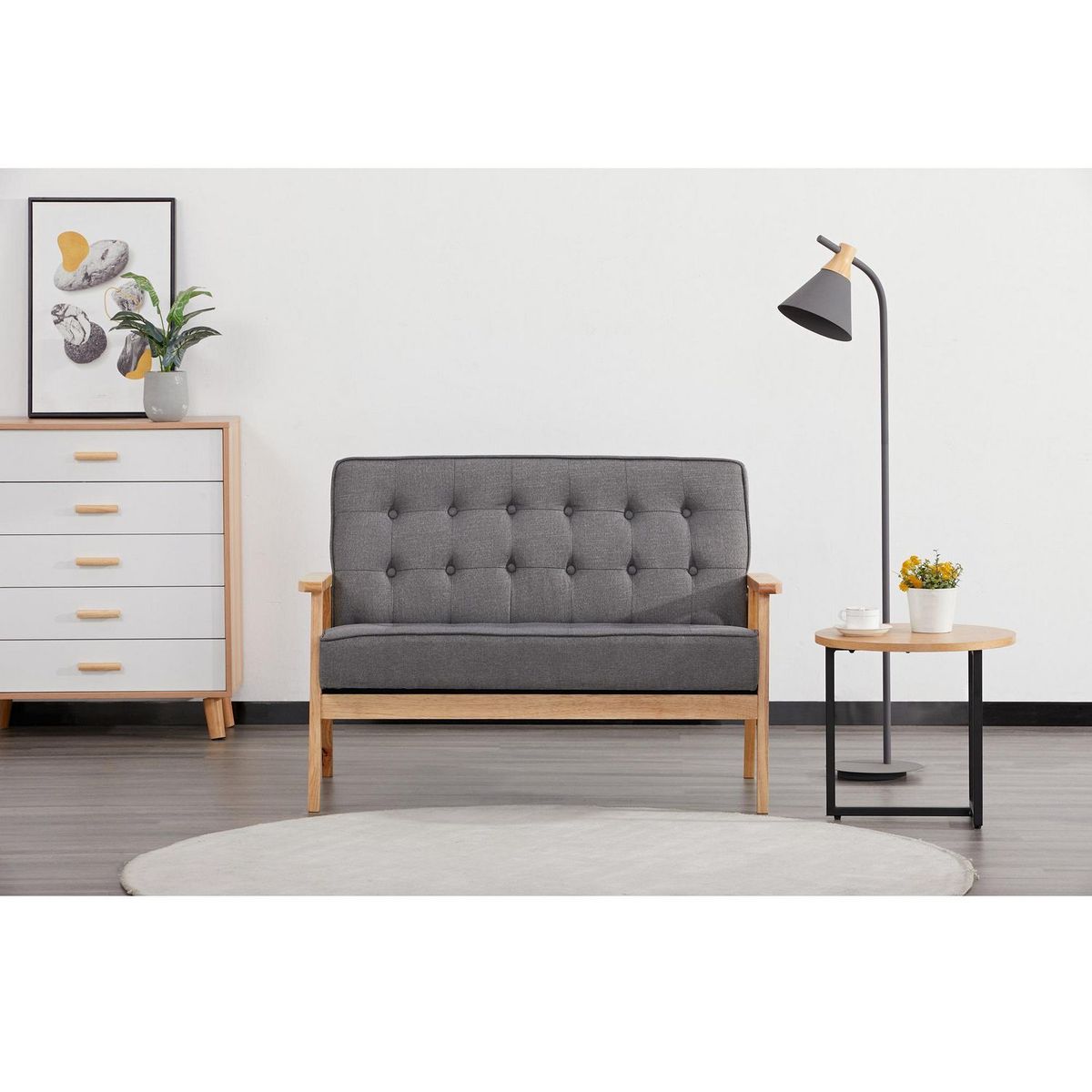 JUST HOME COLLECTION - Sofá 2 Cuerpos Hugo Gris Claro