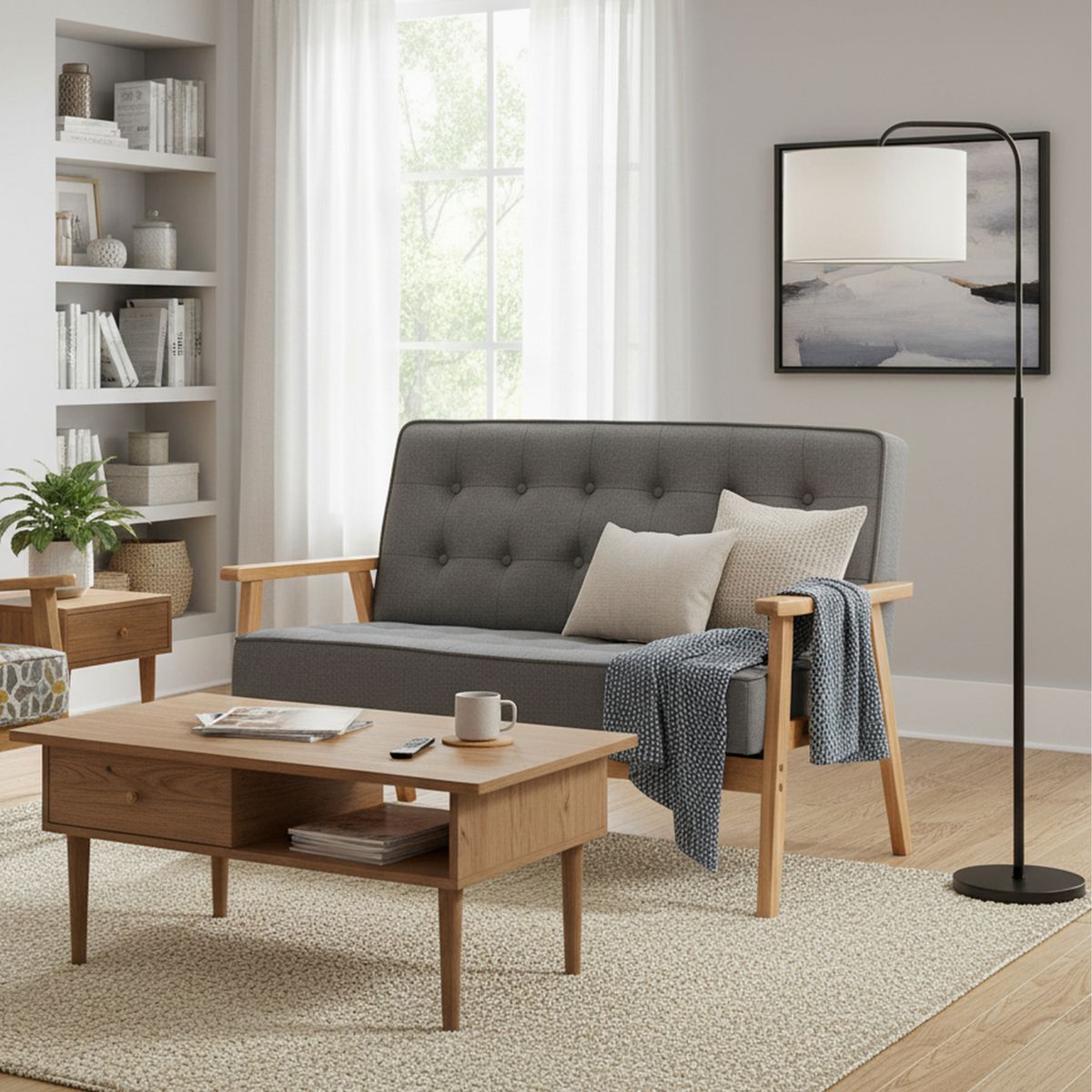 JUST HOME COLLECTION - Sofá 2 Cuerpos Hugo Gris Claro