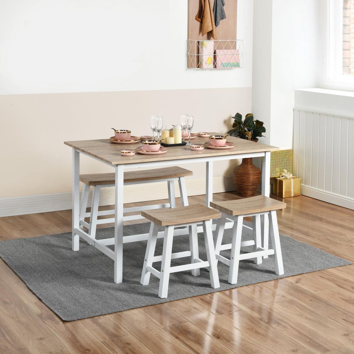 JUST HOME COLLECTION - Juego de Comedor 4 Sillas Follen