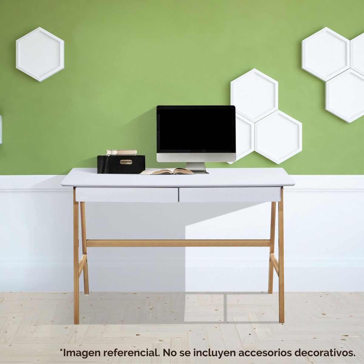 JUST HOME COLLECTION - Escritorio Blanco Melamina Alicia