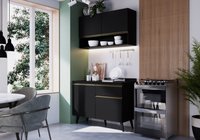 Kit Mueble de Cocina Negro 120cm