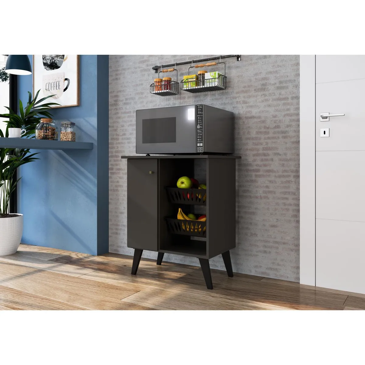 GENIALFLEX - Mueble Verdulero 2 Niveles Grafito