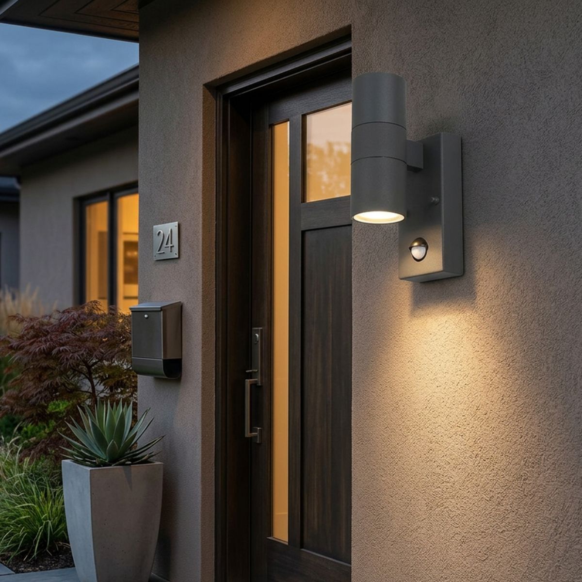 JUST HOME COLLECTION - Braquete De Pared Exterior Led Seoul Con Sensor Gris Oscuro