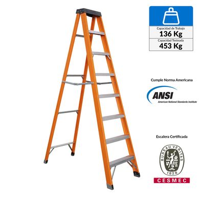 Escalera de tijera de Fibra de Vidrio 7 pasos