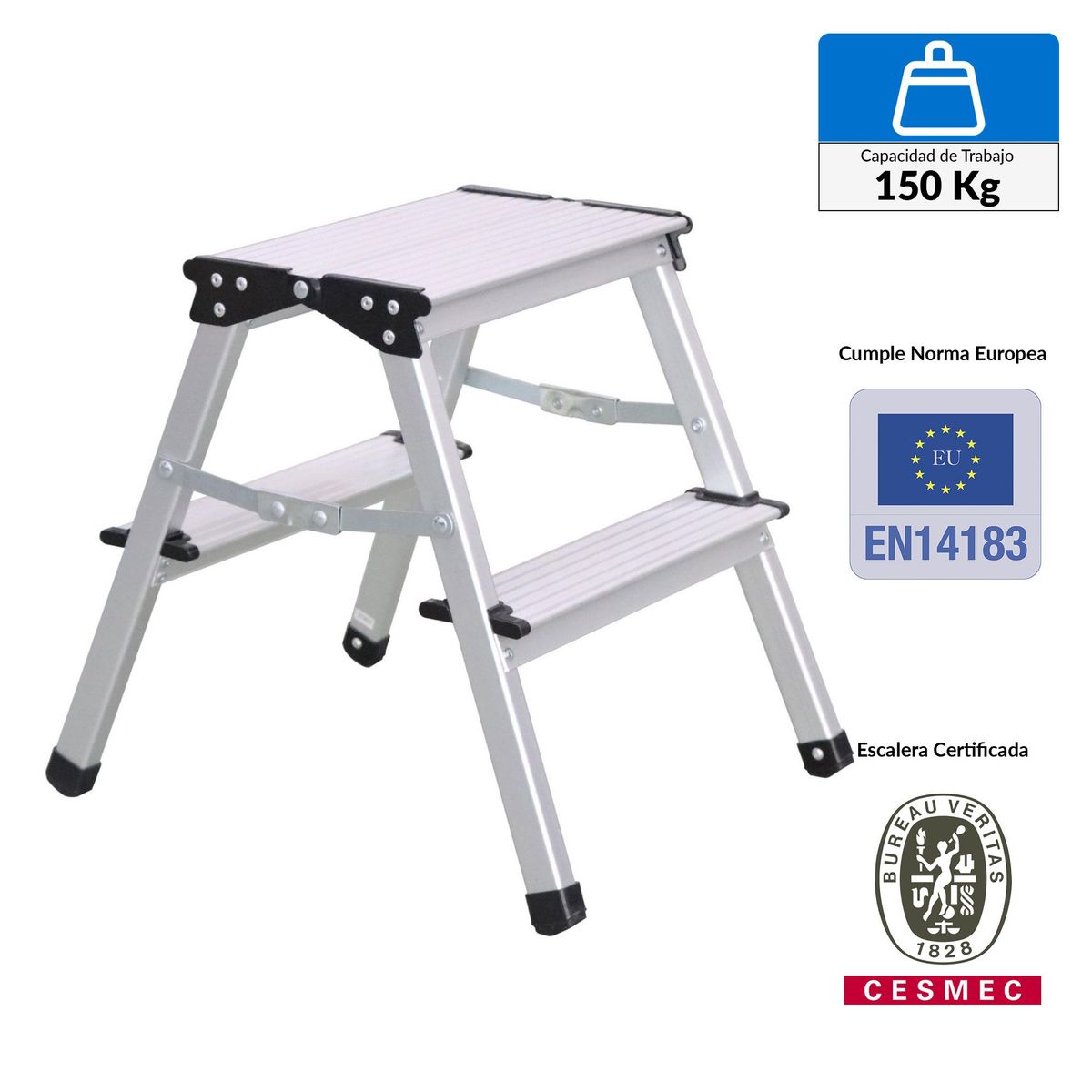 REDLINE - Escalera Aluminio 2 Pasos