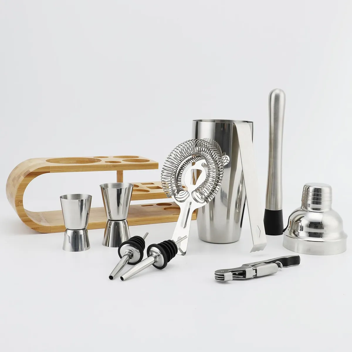 JUST HOME COLLECTION - Juego de Coctelera 10 Piezas + Rack