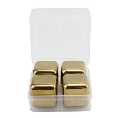 Juego Cubitos de Hielo Dorado 4 Piezas