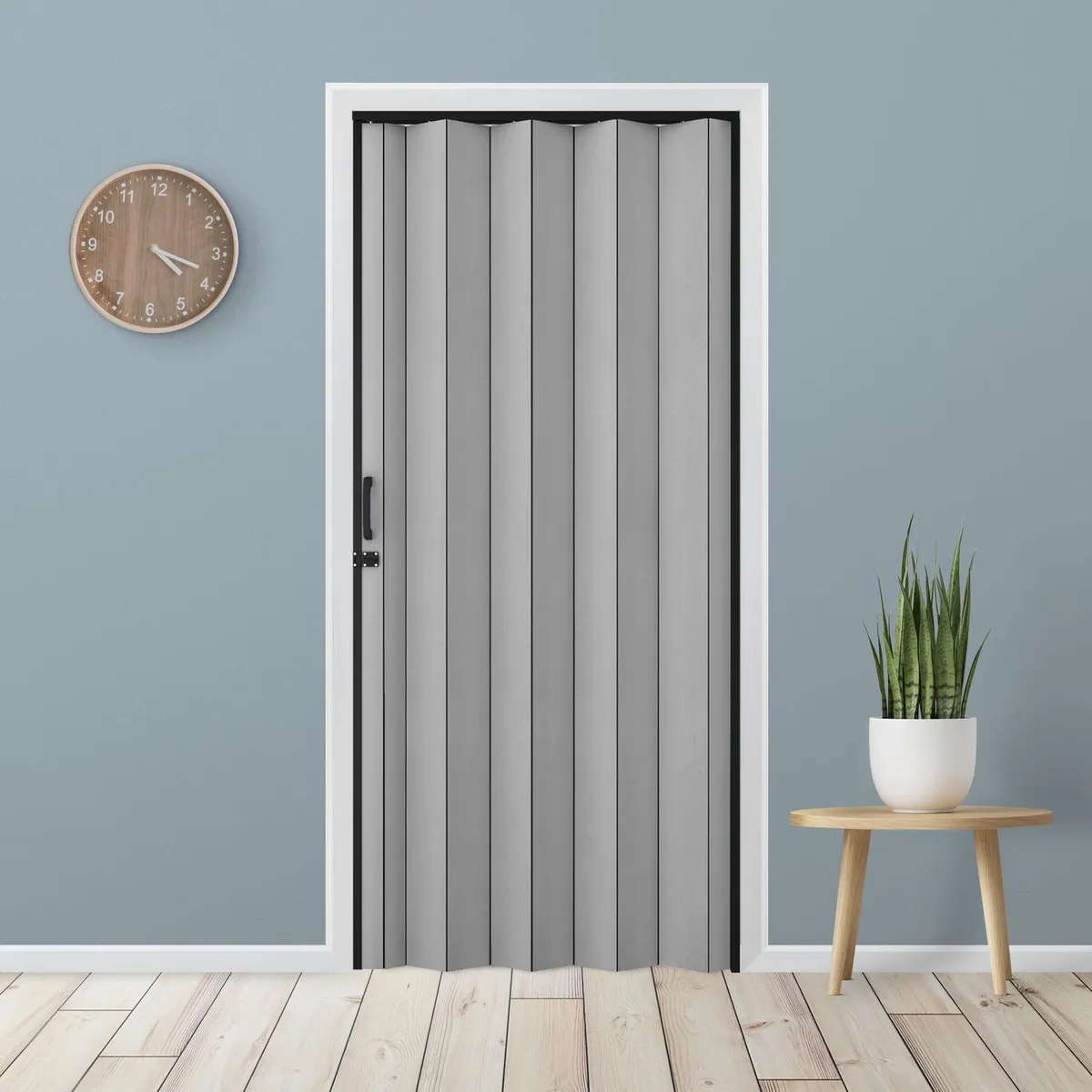 HOGGAN - Puerta Plegable PVC Mila 90X200 cm Lino Gris