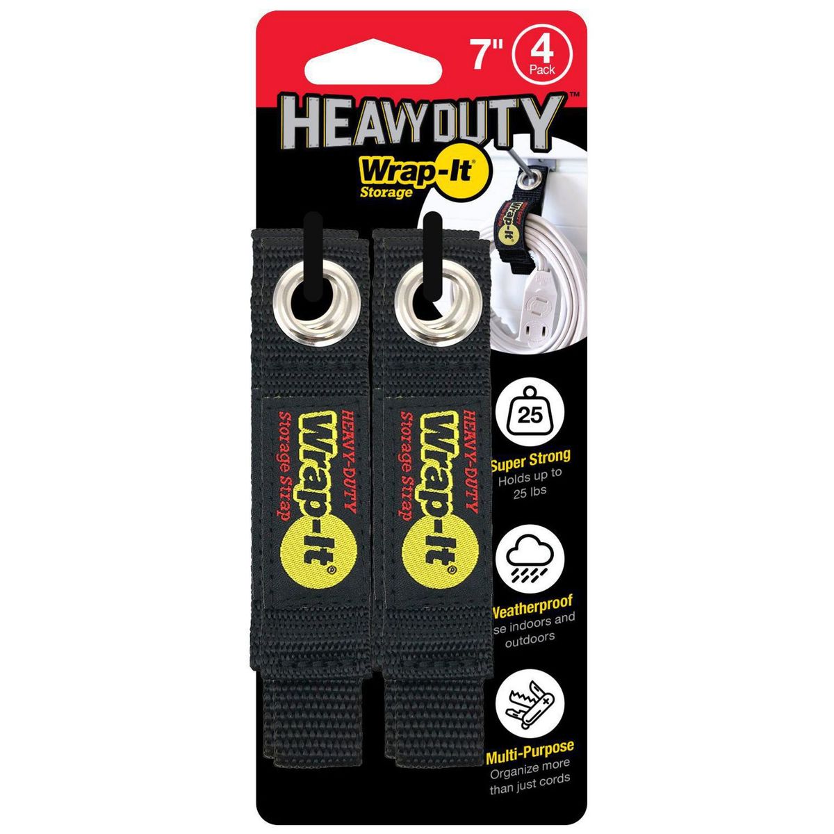  - Correa de almacenamiento alta resistencia: 7 pulg 4 piezas