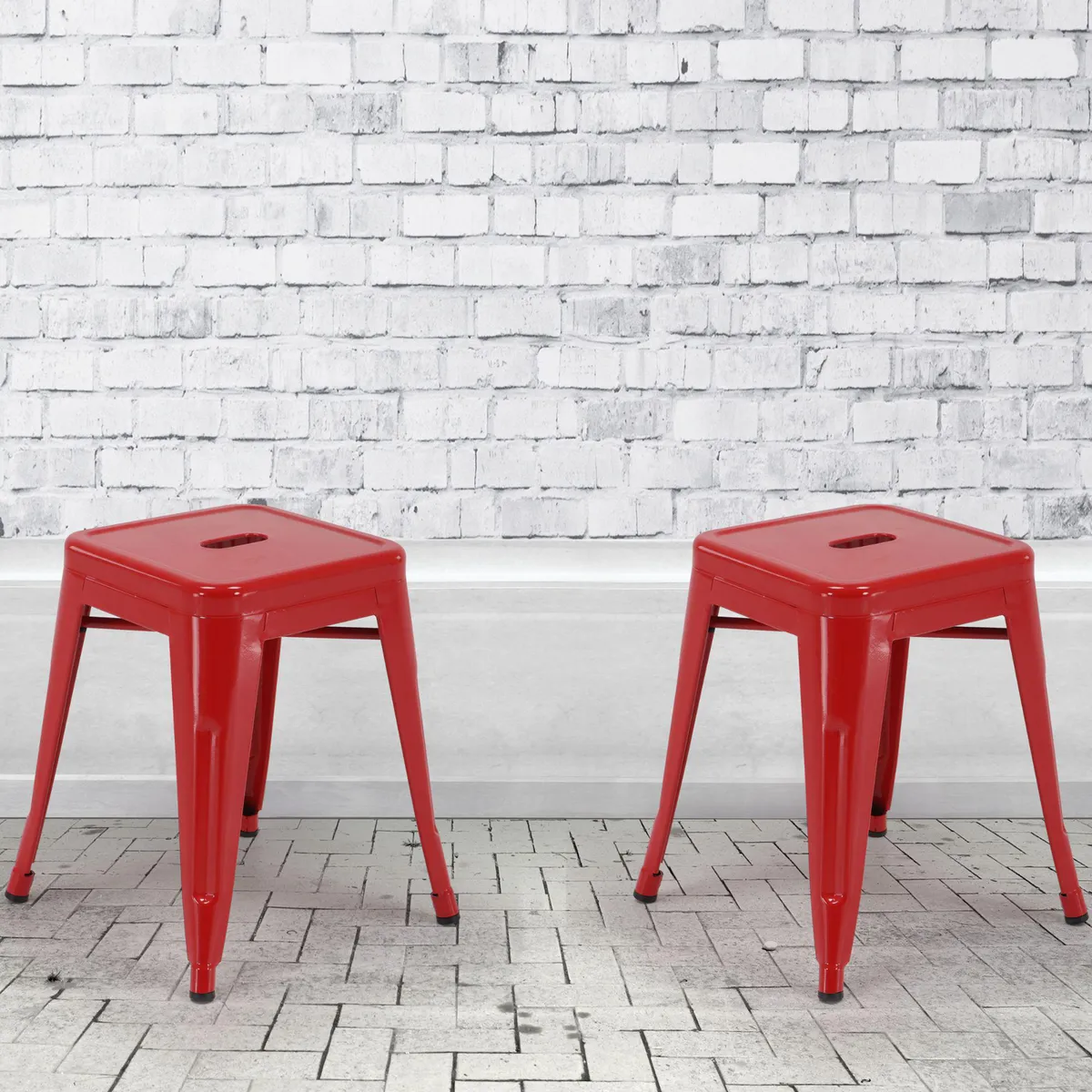 JUST HOME COLLECTION - Banco Bar Tolix Rojo