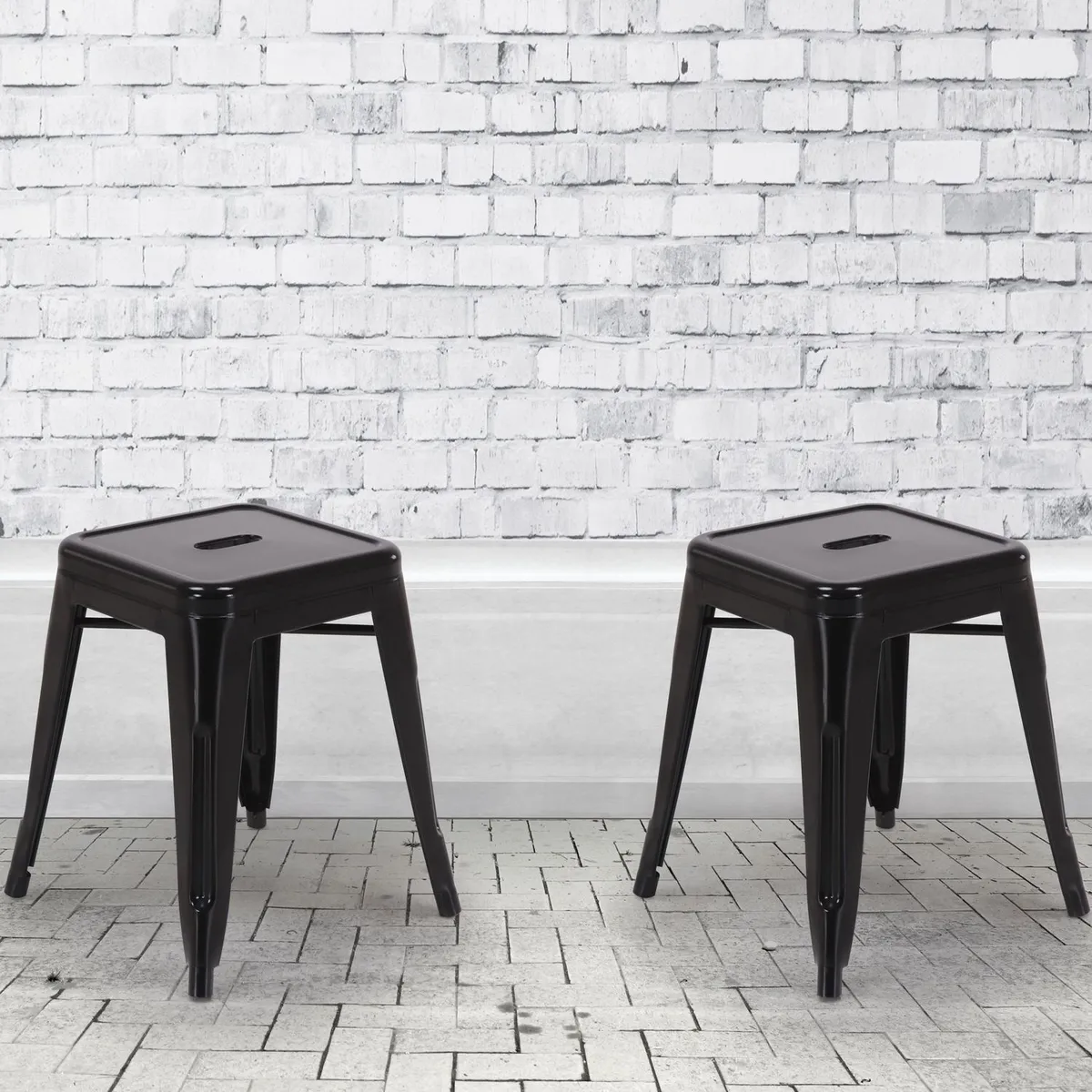 JUST HOME COLLECTION - Banco Apilable Tolix Negro