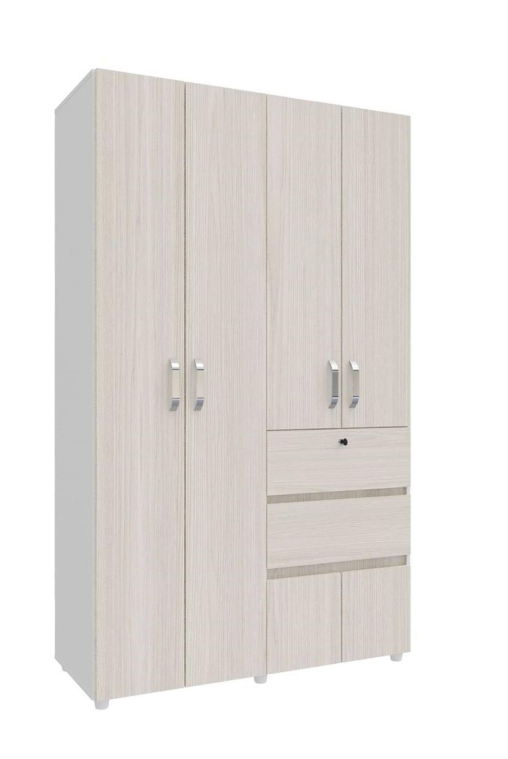 JUST HOME COLLECTION - Ropero 4 Puertas 2 Cajones Melamina Niebla