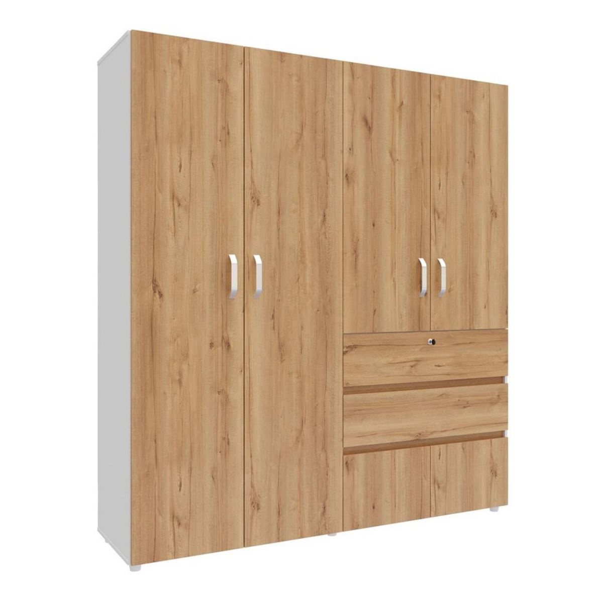 JUST HOME COLLECTION - Ropero 4 Puertas 2 Cajones Melamina Duna