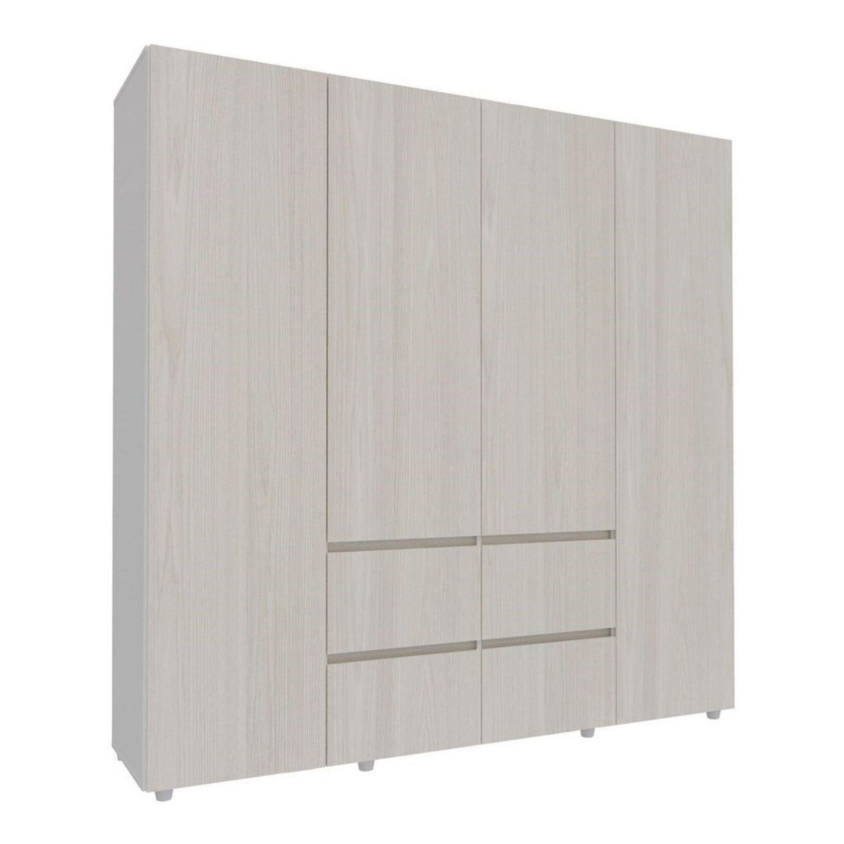 JUST HOME COLLECTION - Ropero 4 Puertas 4 Cajones Melamina Burdeo