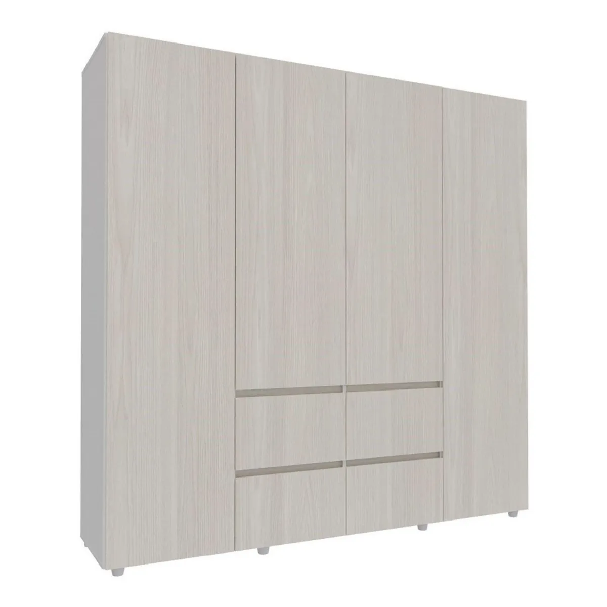 JUST HOME COLLECTION - Ropero 4 Puertas 4 Cajones Melamina Burdeo