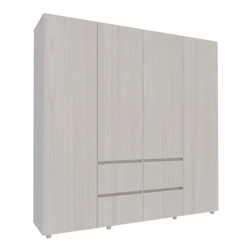 JUST HOME COLLECTION - Ropero Blanco 4 Puertas 4 Cajones M01573Cl-Blni