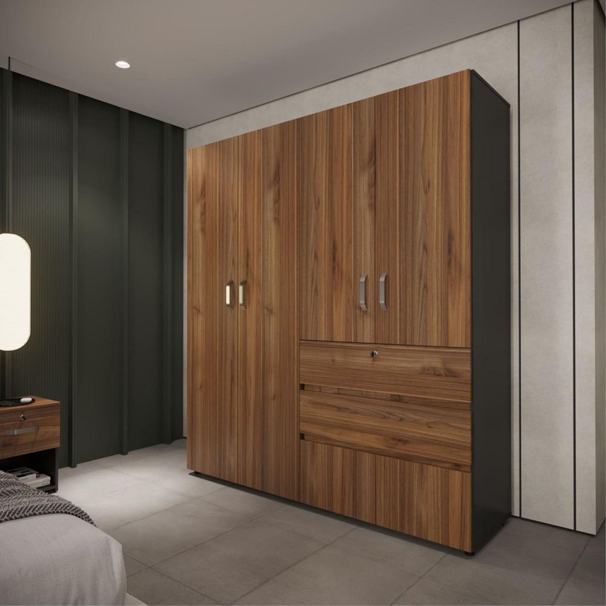 JUST HOME COLLECTION - Ropero 4 Puertas 2 Cajones Melamina Gales