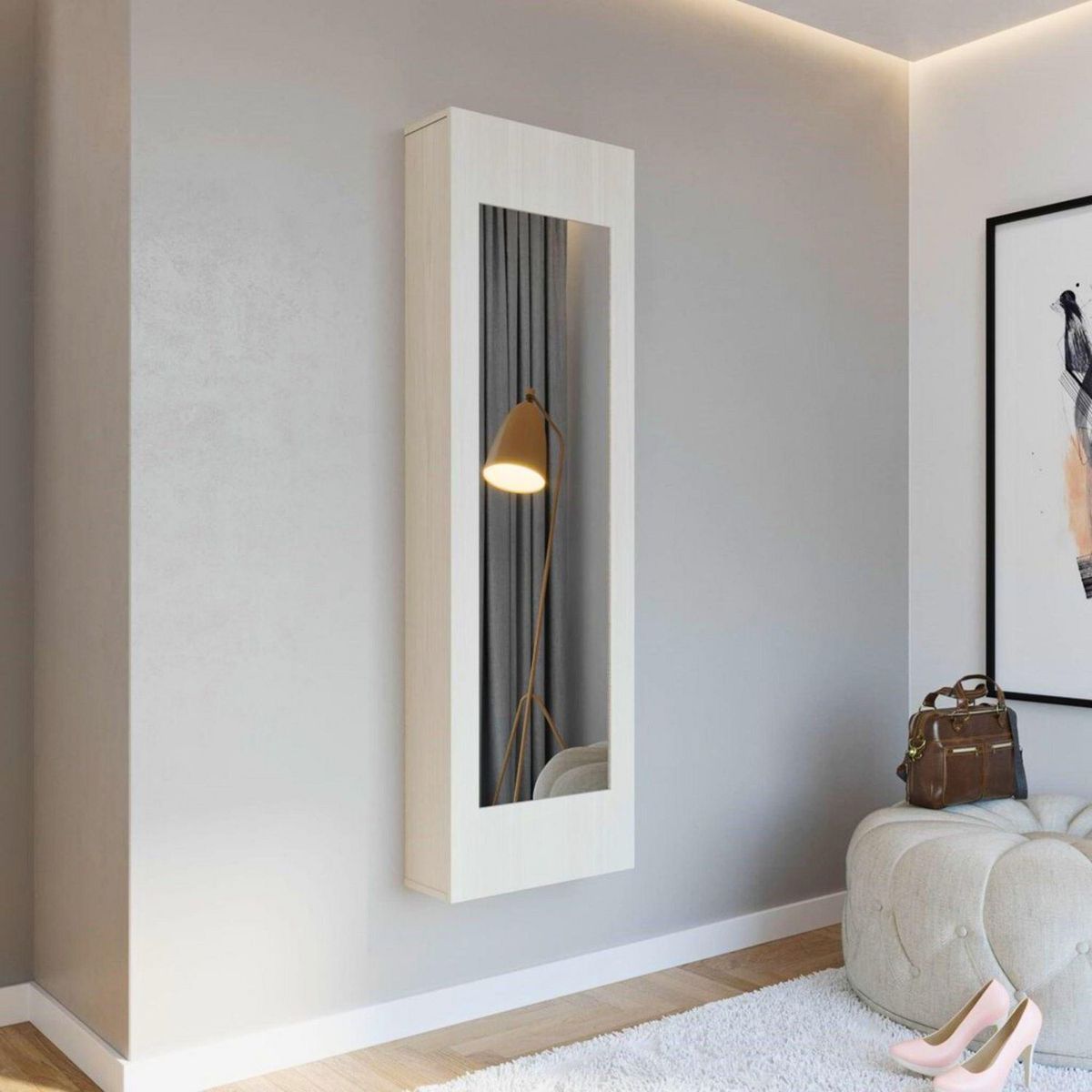 JUST HOME COLLECTION - Zapatera con Espejo Melamina