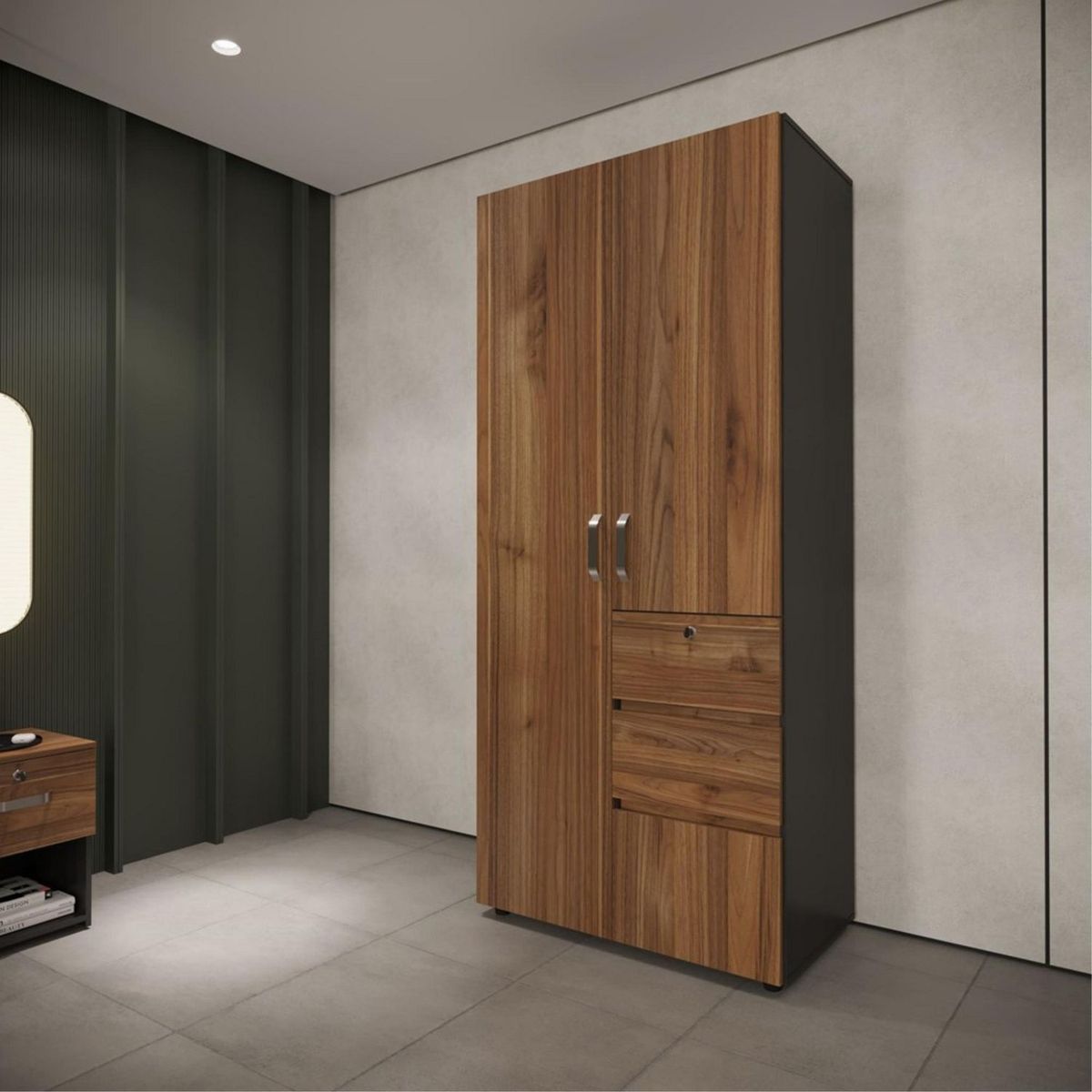 JUST HOME COLLECTION - Ropero 2 Puertas 2 Cajones 90x50x200cm