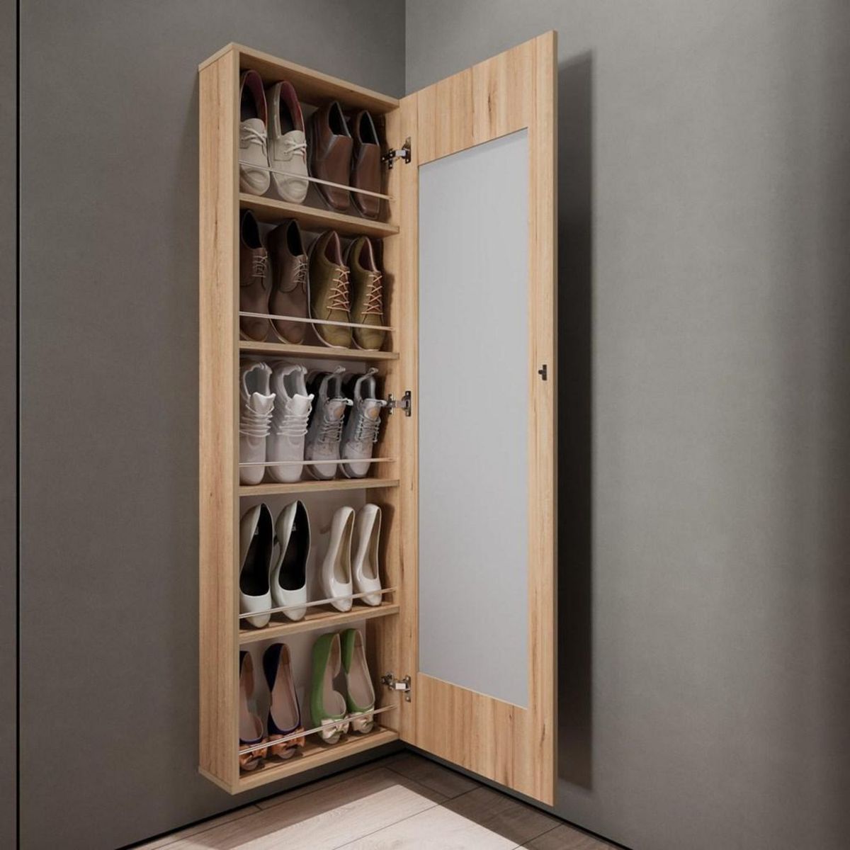 JUST HOME COLLECTION - Zapatera con Espejo Melamina Duna