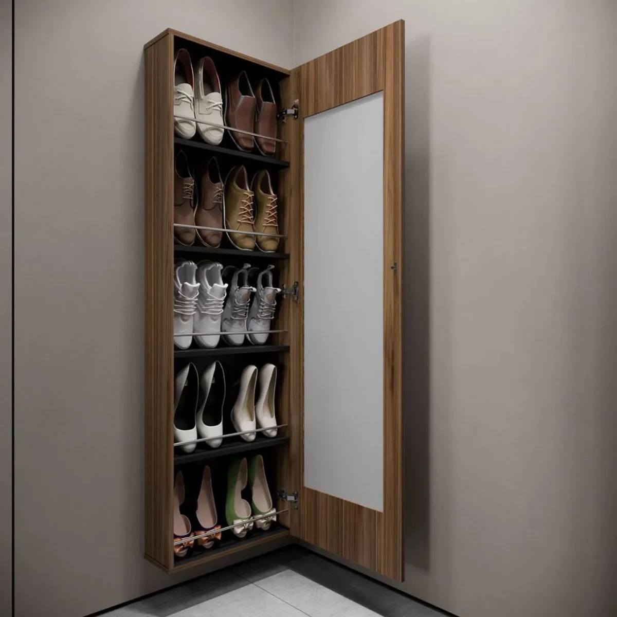 JUST HOME COLLECTION - Zapatera con Espejo Melamina Gales