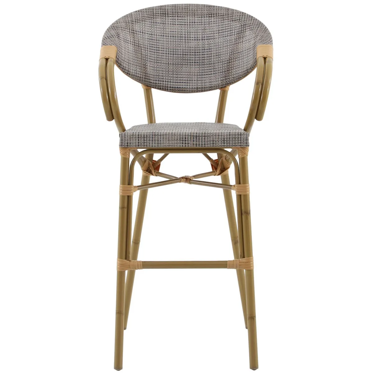 JUST HOME COLLECTION - Silla de Bar Guadalupe Gris/Madera