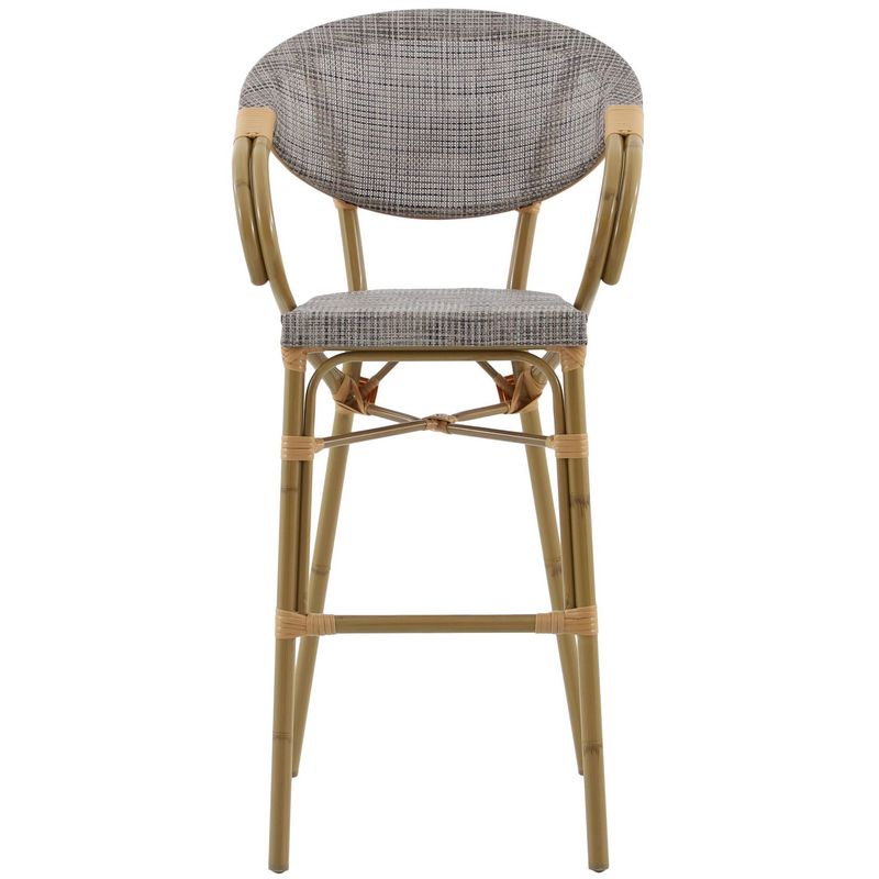 JUST HOME COLLECTION - Silla de Bar Guadalupe Gris/Madera