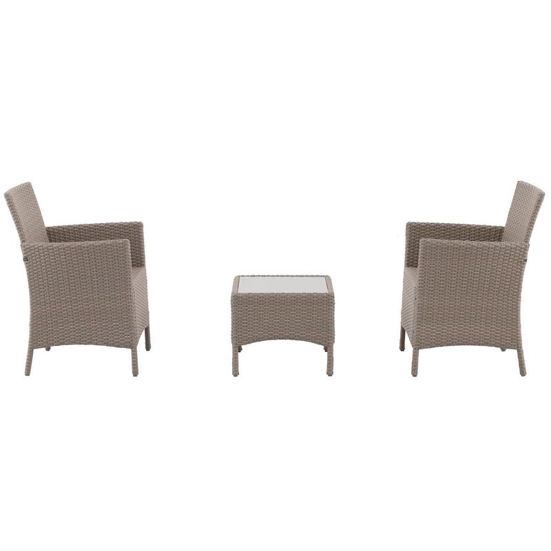 JUST HOME COLLECTION - Juego de Balcon Dominicos de Ratan en Café Claro