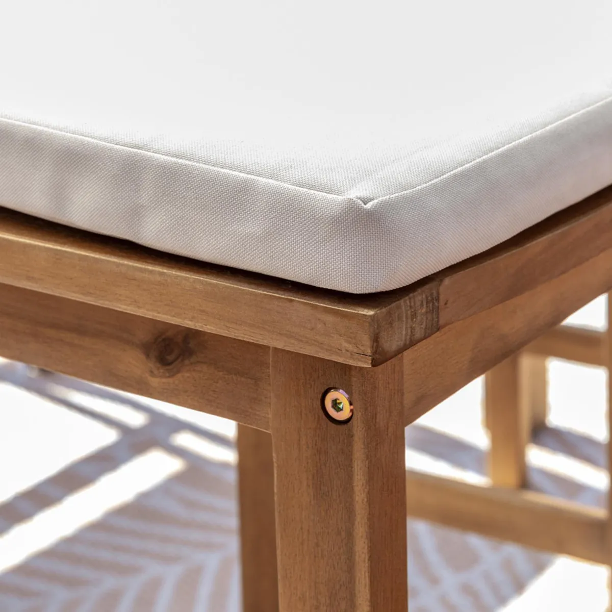 JUST HOME COLLECTION - Juego de Bar de Terraza de Madera Natural 4 personas