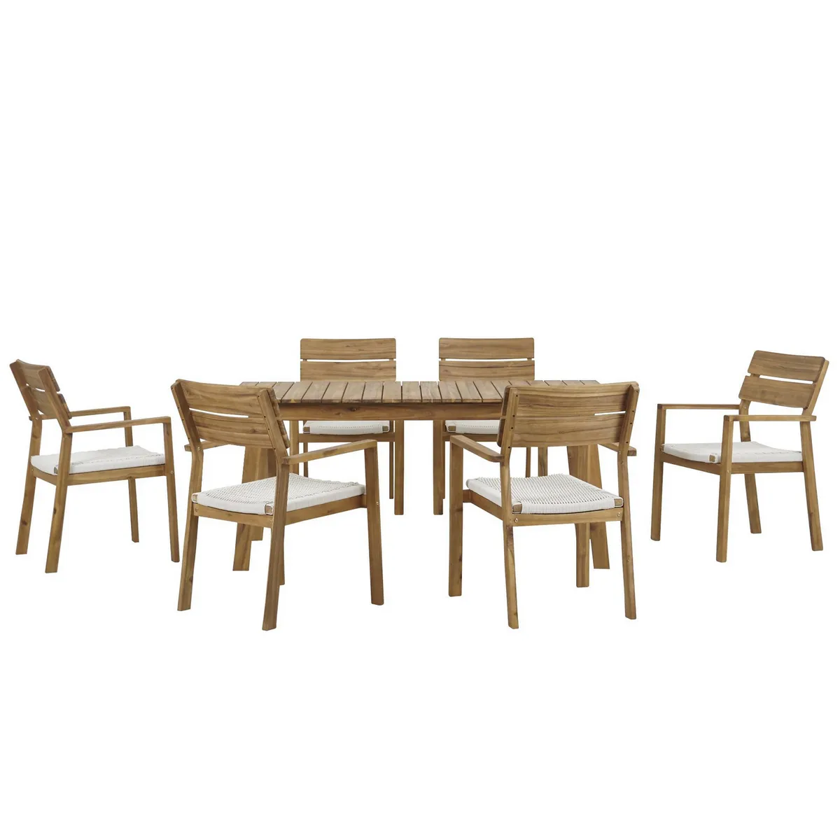JUST HOME COLLECTION - Juego de Comedor de Terraza 6 Personas Madera