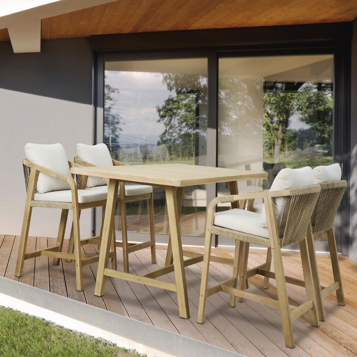 JUST HOME COLLECTION - Juego de Bar Lucca Madera Natural