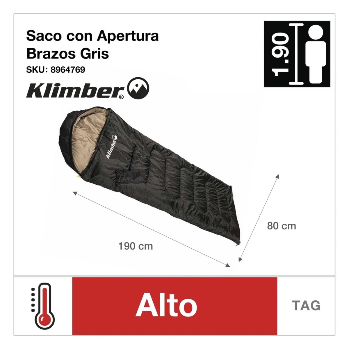 KLIMBER - Saco de Dormir con Apertura de Brazos