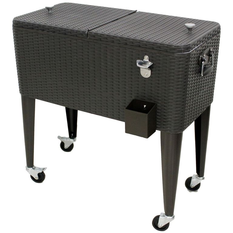 Cooler de Metal Klimber 76L Ratán Café con Ruedas | Sodimac Perú