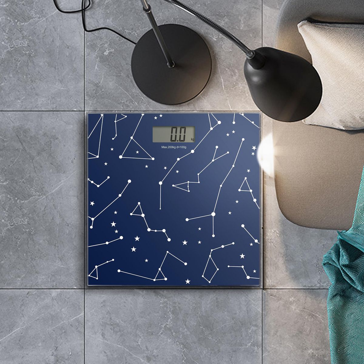 CASA BONITA - Balanza Digital Para Baño Diseño Astro Azul