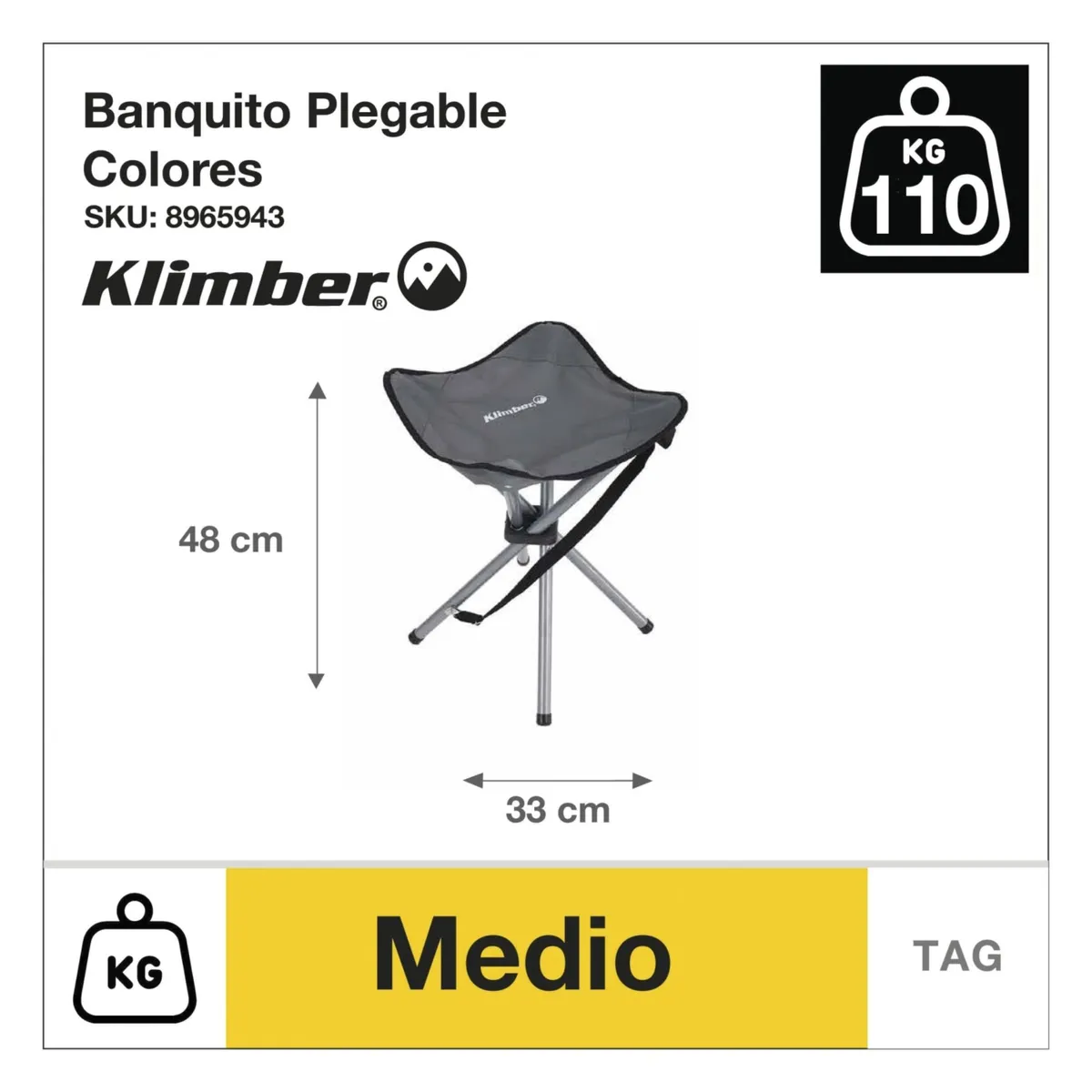 KLIMBER - Banco Plegable 4 Patas