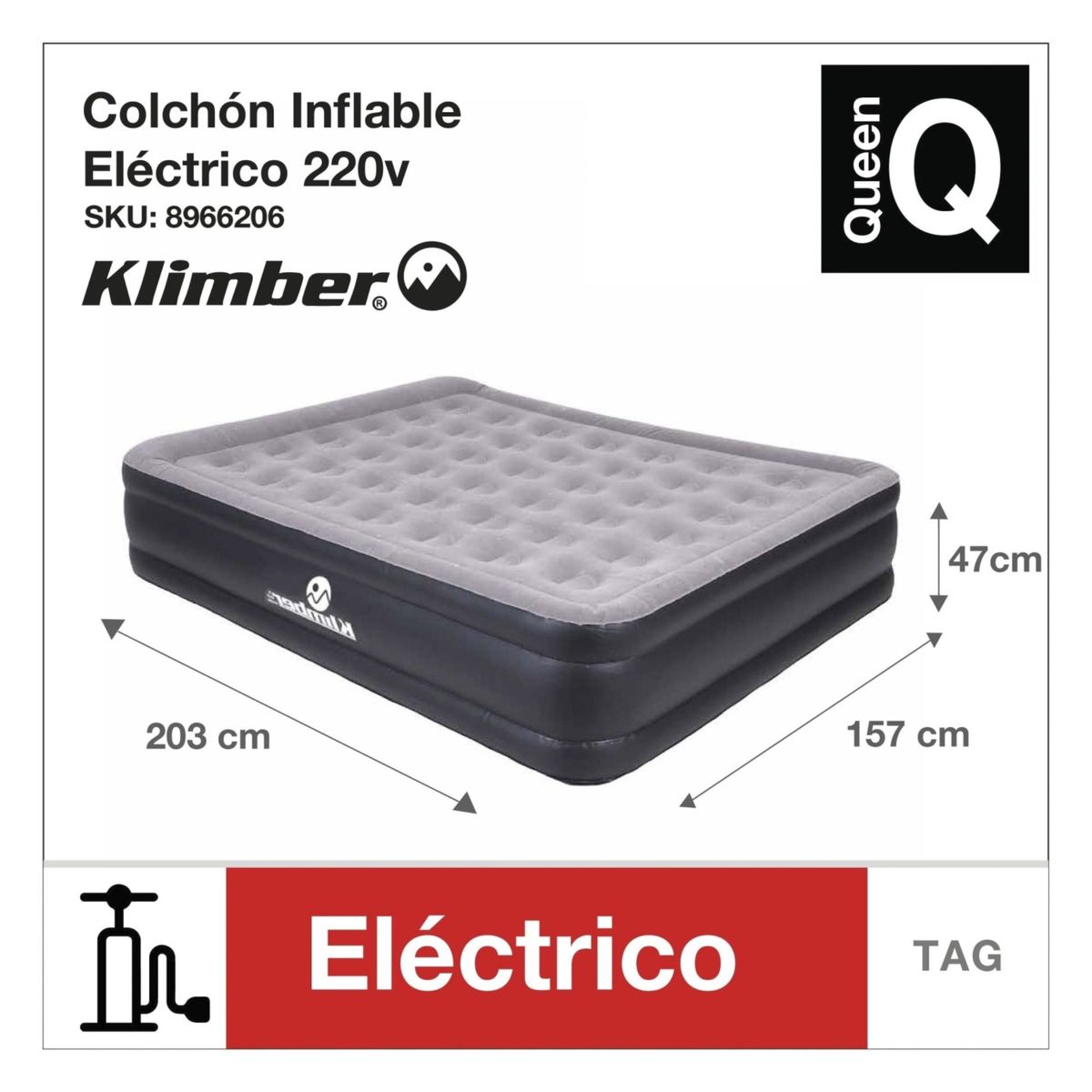 KLIMBER - Colchón Eléctrico 2 Plazas 220V
