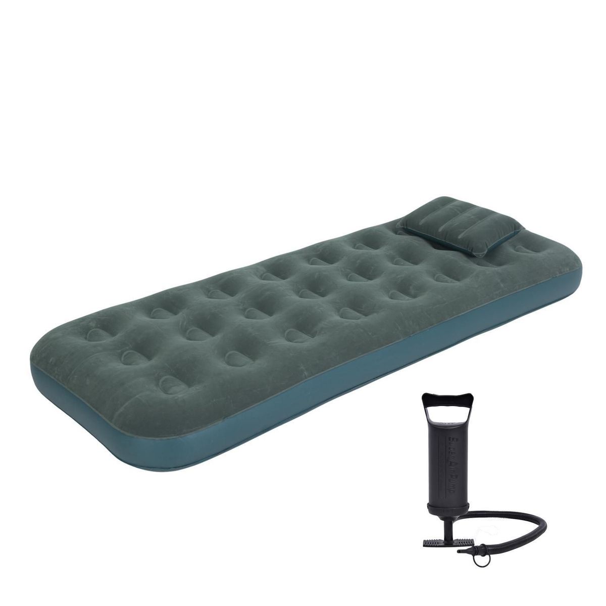 KLIMBER - Combo Colchón Inflable 1 Plaza + Almohada + Bomba Externa