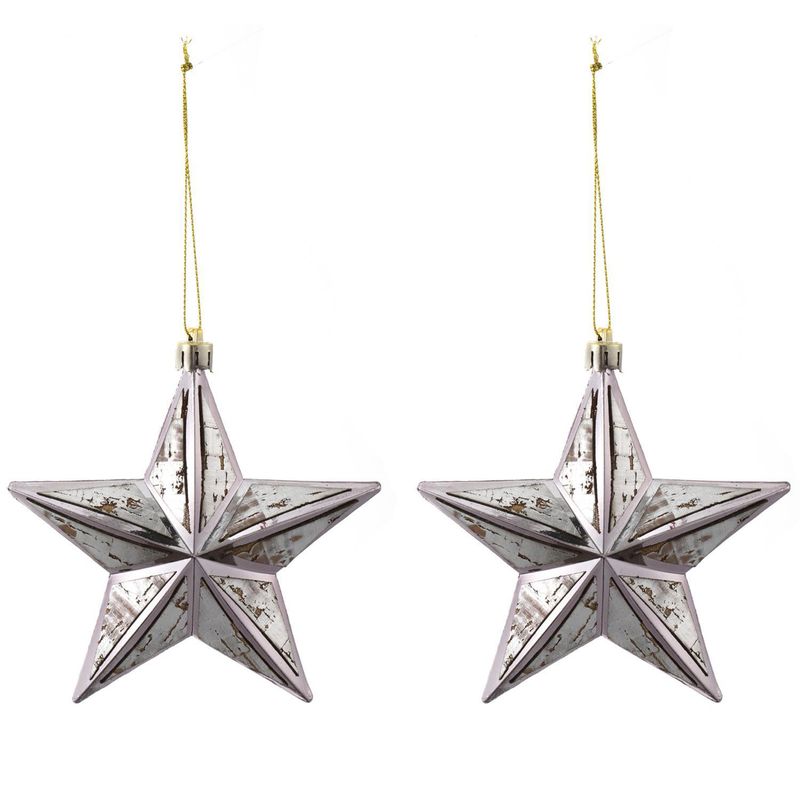 DEAR SANTA - Set 2 Adornos de Árbol Estrella Navidad 12cm