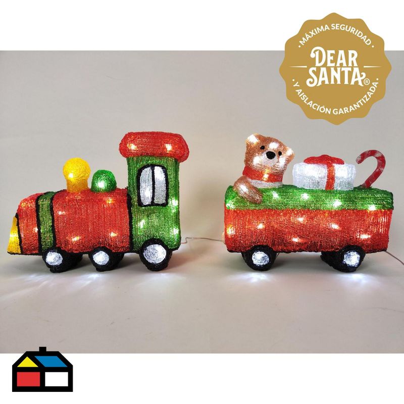 DEAR SANTA - Adorno Navidad Tren Con Oso Regalo 80 LED